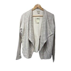 Lucky Brand Metallic Waterfall Cardigan Jacket Open Front Draped NWT Size M